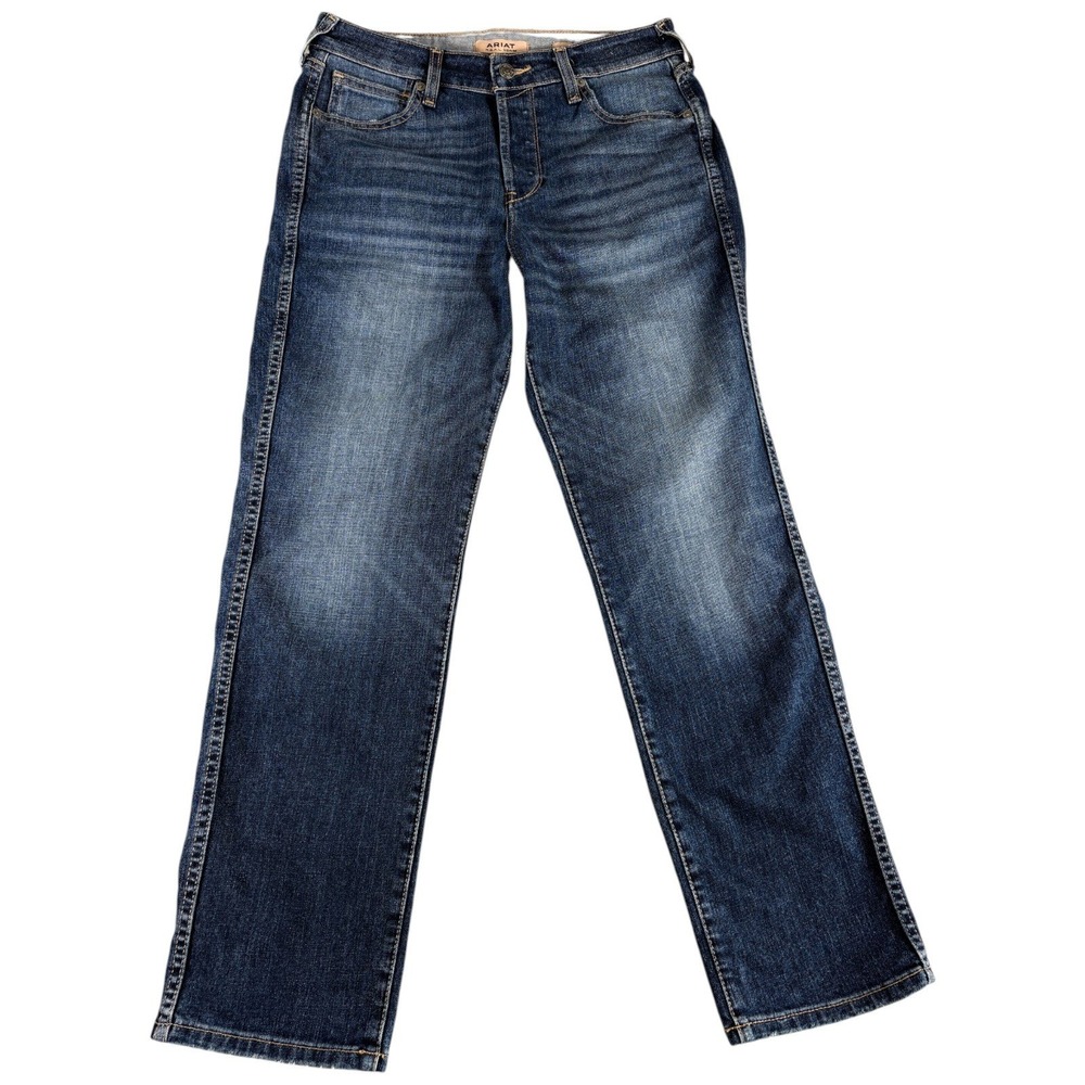 Ariat Jeans Women 28R Blue Midrise Straight Leg Heritage Western Stretch Denim